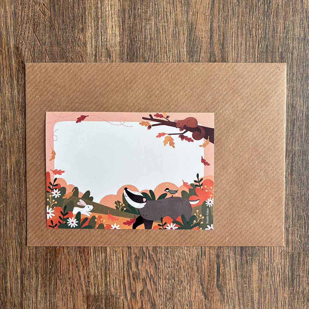 pre order: a7 adresstickers dieren in herfst natuur