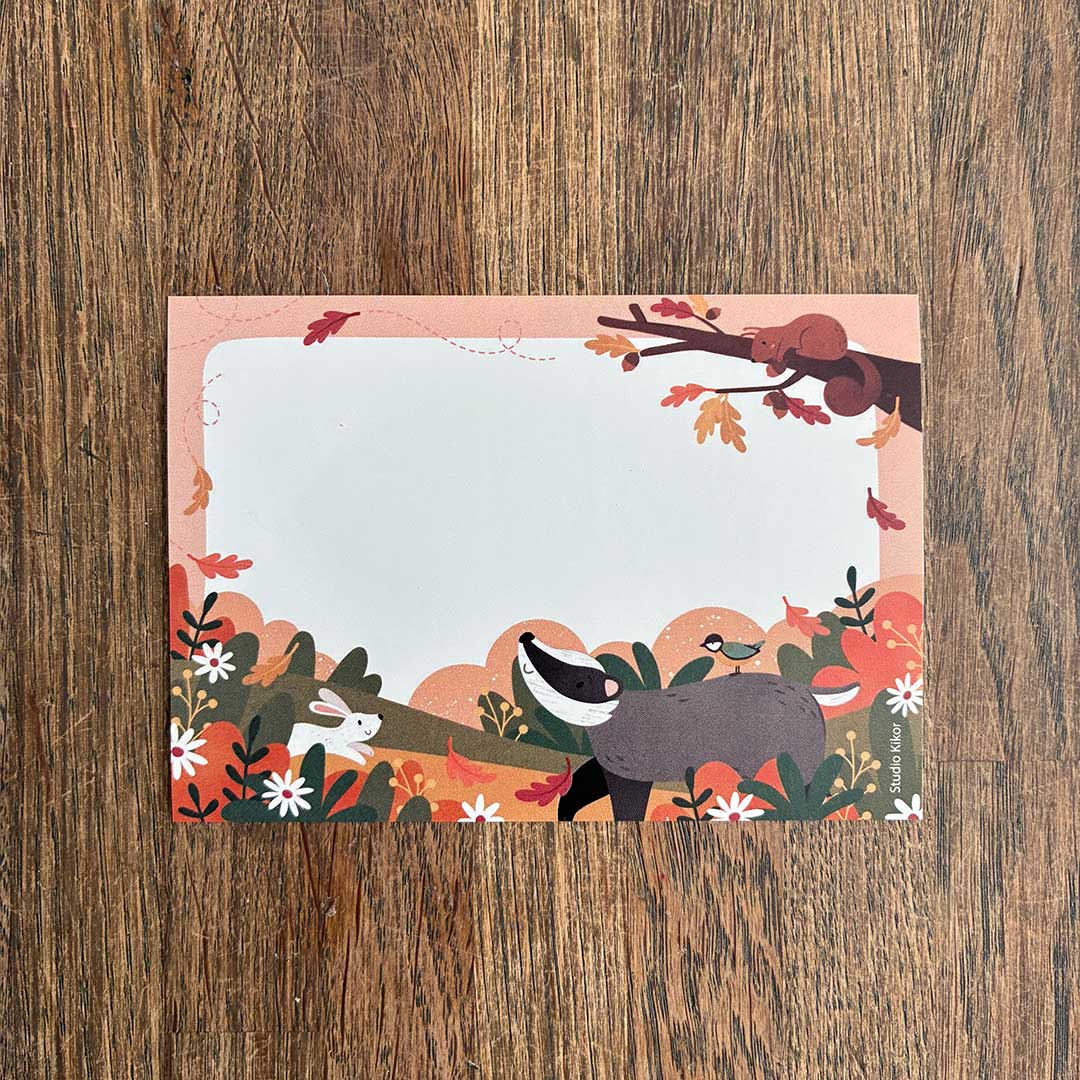 pre order: a7 adresstickers dieren in herfst natuur