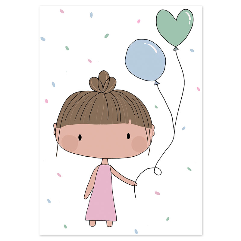 Ansichtkaart Balloon Girl van Post & Papier
