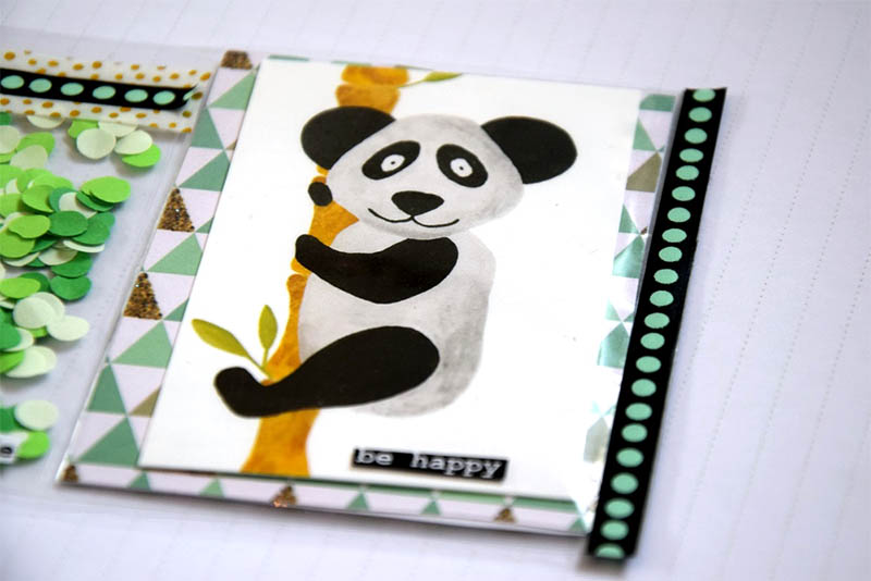 DIY mini pocketletter panda vakje 3b
