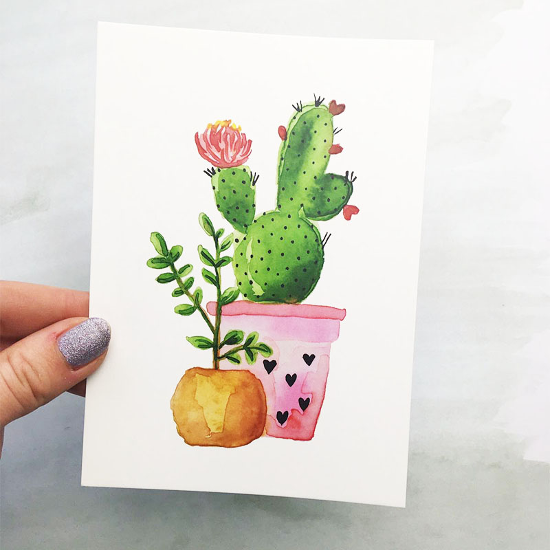 Kaartje sturen en ontvangen cactus
