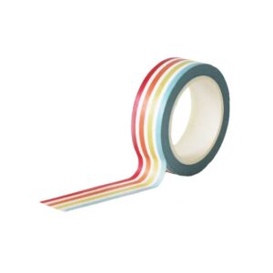 Rol washi tape met 4 gekleurde stroken