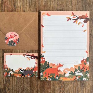 pre order: postpapier dieren in herfst natuur