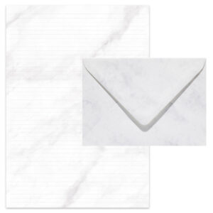 Set van 5 vellen A5 briefpapier en 5 C6 enveloppen met marmer print