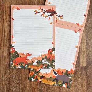 pre order: a5 briefpapier dieren in herfst natuur