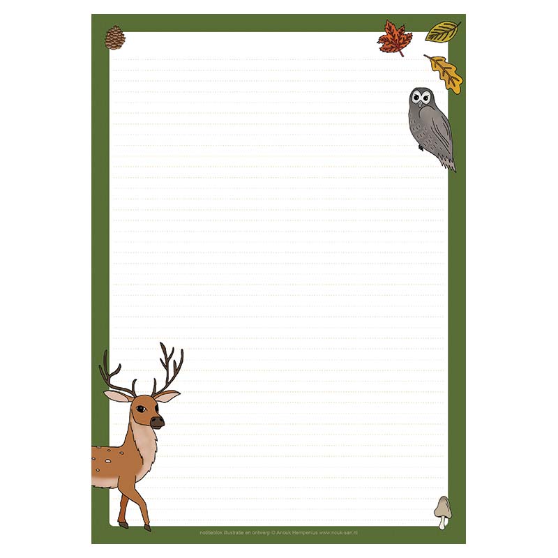 a4 briefpapier herfst natuur