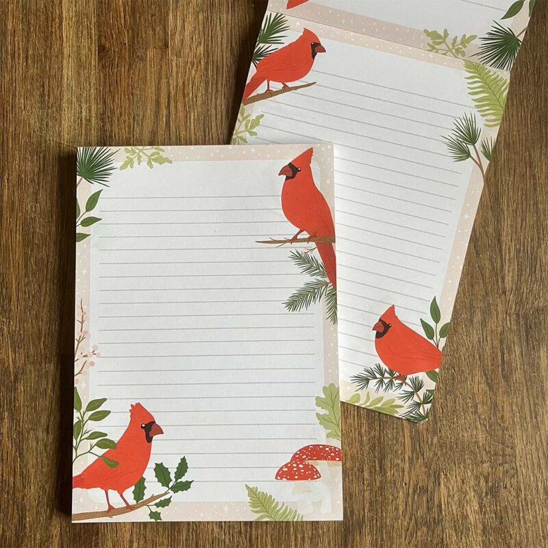 A5 Briefpapier Rode Vogels