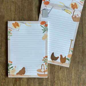 A5 Briefpapier Tuin met Kippen