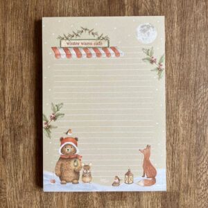 A5 Briefpapier Winter Warm Café