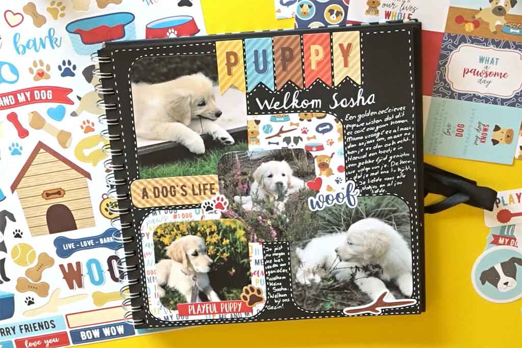 Scrapbookpagina: puppy | Post & Papier