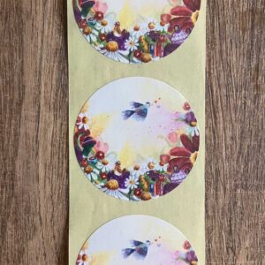 Sluitzegels Bloemen en de Vogel