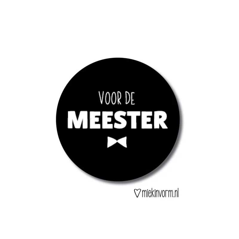 Stickers Meester Zwart Wit van MiekinVorm